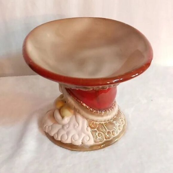 VINTAGE Ceramic Cookie Candy dish Santa Christmas Decor Collectible - Picture 3 of 8